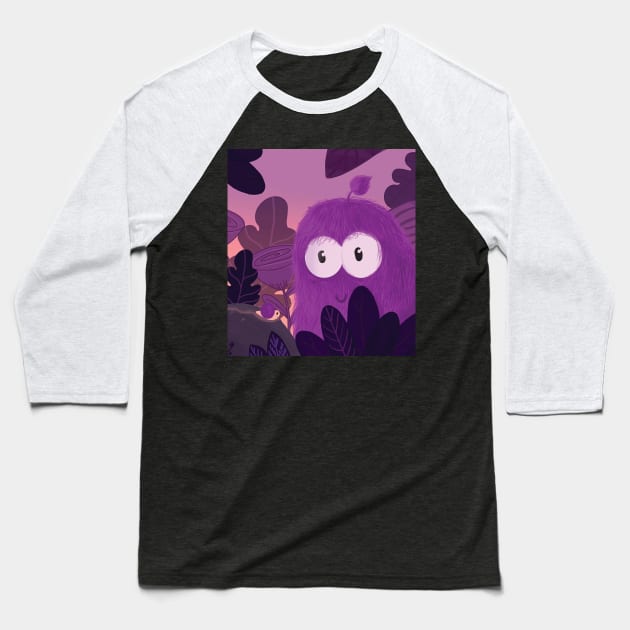 Violet Creature Baseball T-Shirt by crockKoo